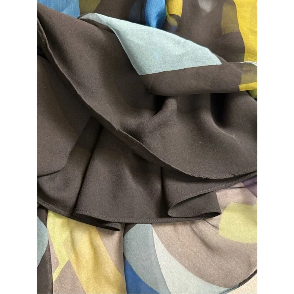 Dana Buchman‎ Silk Midi Skirt Geometric Print Petite 2 NWT A Line